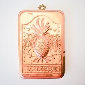 Vintage Copper Pineapple Mold, Retro Kitchen Decor